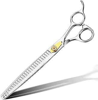 Gimars8 Inch Sharp 26 Teeth Professional Dog Grooming Scissors Heavy Duty 440C Stainless Steel Ergonomic Pet Grooming Scissor for Dogs, Cats and Other Animals