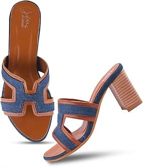 JM LOOKS Women’s Open-Toe Block Heel Sandals Stylish Design with Comfortable Cushioned Sole