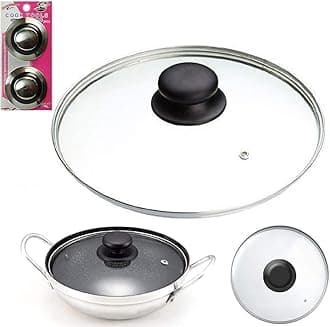 Tempered Glass Pan Lid with 2 Knobs, 36 cm Size
