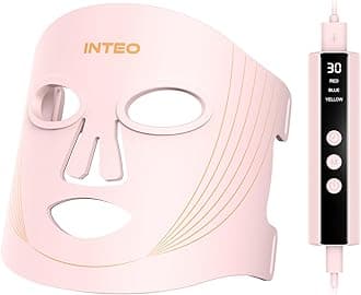 Red Light Therapy for Face, 3 Modes Portable Led Face Mask Light Therapy with Remote, Infrared Light Mask with Timing Function, Led Light Therapy At Home, Pink