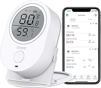 Govee WiFi Thermometer Hygrometer H5051, Bluetooth Indoor Temperature Humidity Monitor with App Notification Alert, Smart Humidity Sensor for Greenhouse Wine Cellar, 2 Years Free Data Storage Export