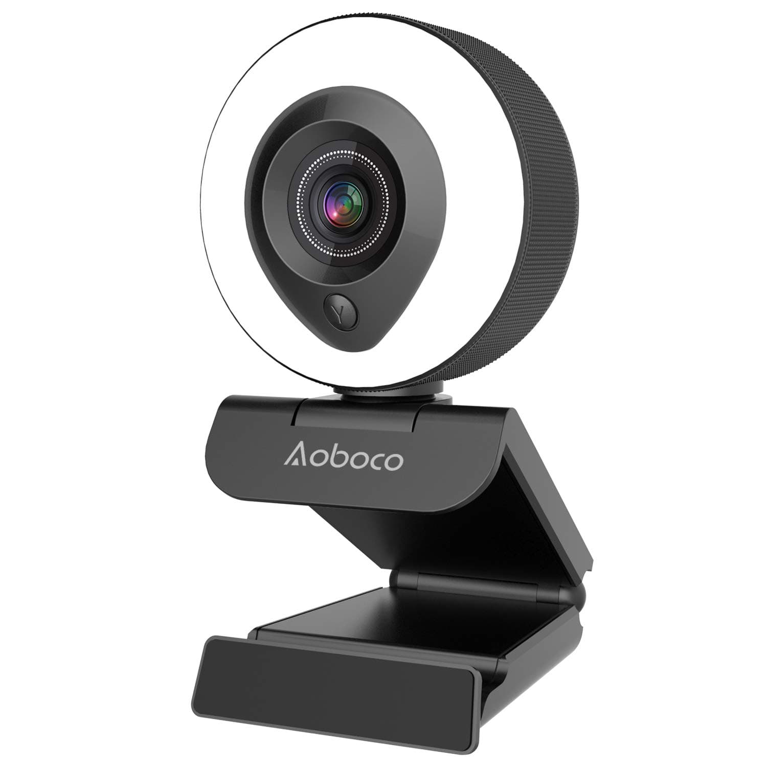 Aoboco Streaming Webcam 1080P Full HD with Dual Microphone and Ring Light, USB Pro Web Camera Stream for Windows Laptop Twitch Xbox One Skype YouTube OBS Xsplit
