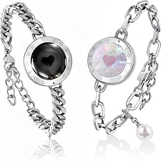 Soulmate Long Distance Touch Bracelet for Couples, Vibration & Light up for Love Couples Bracelets | Long Distance Unique Relationship Gifts for Girlfriend Bluetooth Pairing Jewelry