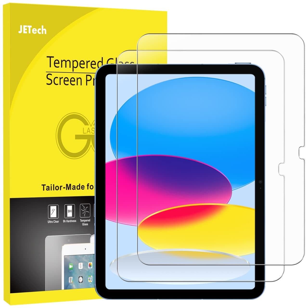 Screen Protector for iPad (A16) 11th/10th Generation (2025/2022), 9H Tempered Glass Film, HD Clear, 2-Pack