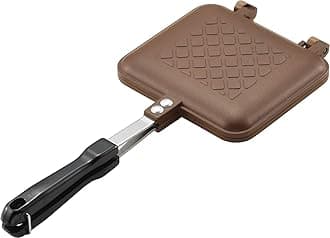 Yoshikawa SJ2629 Hot Sand Maker, For Gas Fire, Single Fluorine Processed, Total Width 5.9 x Length 13.8 x Height 1.3 inches (15 x 35 x 3.2 cm), Brown, Outdoor Camping