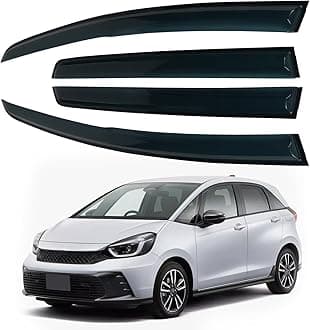 4PCS Rain Guards Window Visors Fits for Honda FIT (Jazz) 4-Door 2015-2020, Front & Rear Wind Deflector, Outside Mount Vent Shade Shield, 2016 2017 2018 2019 Exterior Car Accessories