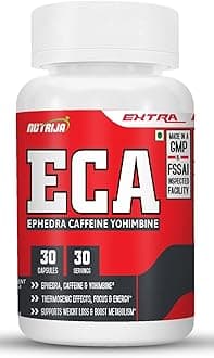 NutriJa ECA - Ephedra, Caffeine & Yohimbine Stack - Servings - 30 Capsules