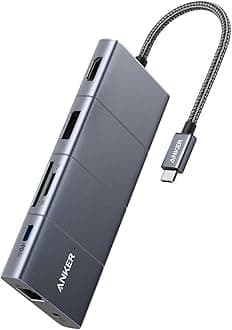 Anker USB C Hub, 11-in-1 Docking Station with 4K@60Hz HDMI and DP, 85W Power Delivery, USB-C&3 USB-A Data Ports, 1 Gbps Ethernet, 3.5mm Audio, microSD and SD Card Reader