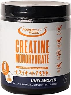 CREATINE Monohydrate Powder – Supports Energy, Brain & Muscle Health, and Recovery for Men & Women - Gluten & GMO Free, Soy Free, Sport Certified – Unflavored, 250 G, 50 Servings