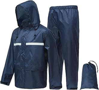 LOOGU Men's Lightweight Waterproof Rain Coat with Breathable Hood