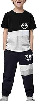 Size 5-13 Years Boys Summer/Spring Outfits Set Short Sleeve T-Shirt & Pants Kids Boys Fall Fashion Clothes Sets