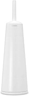 Brabantia 414664 Toilet Brush and Holder (White) Corrosion Resistant, Easy Clean Bathroom Accessory Set, 0.99 cm*11.99 cm*10.01 cm