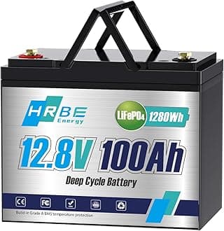 12.8V 100Ah LiFePO4 Deep Cycle Battery, 8000+ Cycles 1280Wh, Built-in 100A BMS, Replace AGM/Lead Acid for RV, Solar System, Boat, Marine, Trolling Motor, Camping