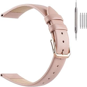 EACHE Classical Thin Leather Watch Bands for Ladies, Genuine Leather Watch Straps for Women & Mens 12mm 14mm 16mm 18mm 20mm More Colors