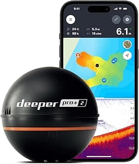 PRO+ 2 Sonar Fish Finder - Portable Fish Finder and Depth Finder For Kayaks, Boats and Ice Fishing with GPS Enabled | Castable Deeper Fish Finder with FREE User Friendly App