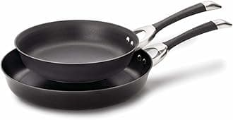 Circulon Symmetry Hard Anodized Nonstick Frying Pan Set / Skillet Set - 10 Inch and 12 Inch, Black