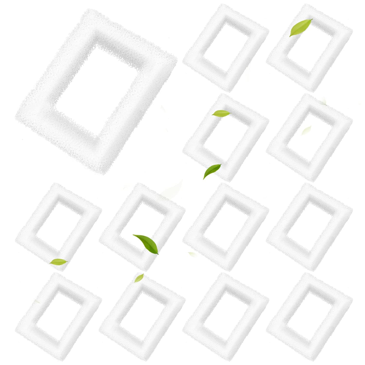 Sponge Foam Filter Replacement for Cup Cake Ceramic Pet Fountain and 2L/67oz Round Stainless Steel Cat Water Fountain, Katlikatqi Pre-Filter Compatible with DR-DC-160 Water Pump (Pack of 12)