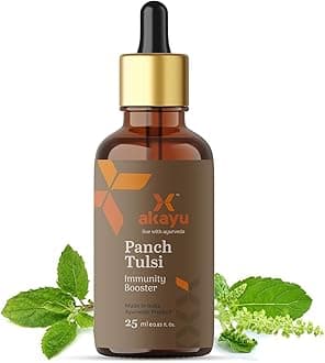 - Akayu by Ashpveda Ayurvedic Tulsi Drops | 25 ml Best Panch Tulsi Oil | Natural Herbal Formula for Wellness & Vitality | Supports Relief in Cold, Cough & Mild Fever