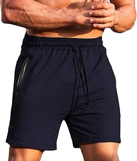 COOFANDY Men's Gym Workout Shorts Athletic Training Shorts Fitted Weightlifting Bodybuilding Shorts with Zipper Pockets