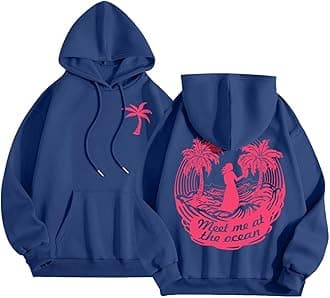 Puff Graphic Oversized Hoodies for Women Teen Girls Kids Trendy Cute Preppy Sweatshirt Long Sleeve Y2K Tops with Pockets