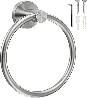 SetSail Towel Holder for Bathroom Wall Silver Towel Ring Stainless Steel Hand Towel Holder Heavy Duty Towel Hanger for Bath, Kitchen Drill Hole