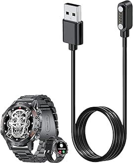 Smart Watch Charger for SUNKTA A230+ 3.3Ft/100cm 4 Pin USB Portable Magnetic Charging Cable Cord for SUNKTA A230+ Smart Watch