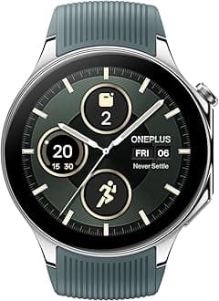 OnePlusWatch 2 Radiant Steel, 32GB, 100-Hour Battery, Health & Fitness Tracking, Sapphire Crystal Design, Dual-Engine, Wear OS by Google