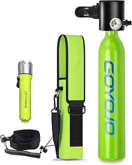 GOYOJO Mini Scuba Tank, 6-12 Minutes Diving Tank, Portable Lung Tank Kits with 3000 PSI Max Pressure, Reusable 0.5L Small Scuba Diving Tank Gear Underwater Breathing Training