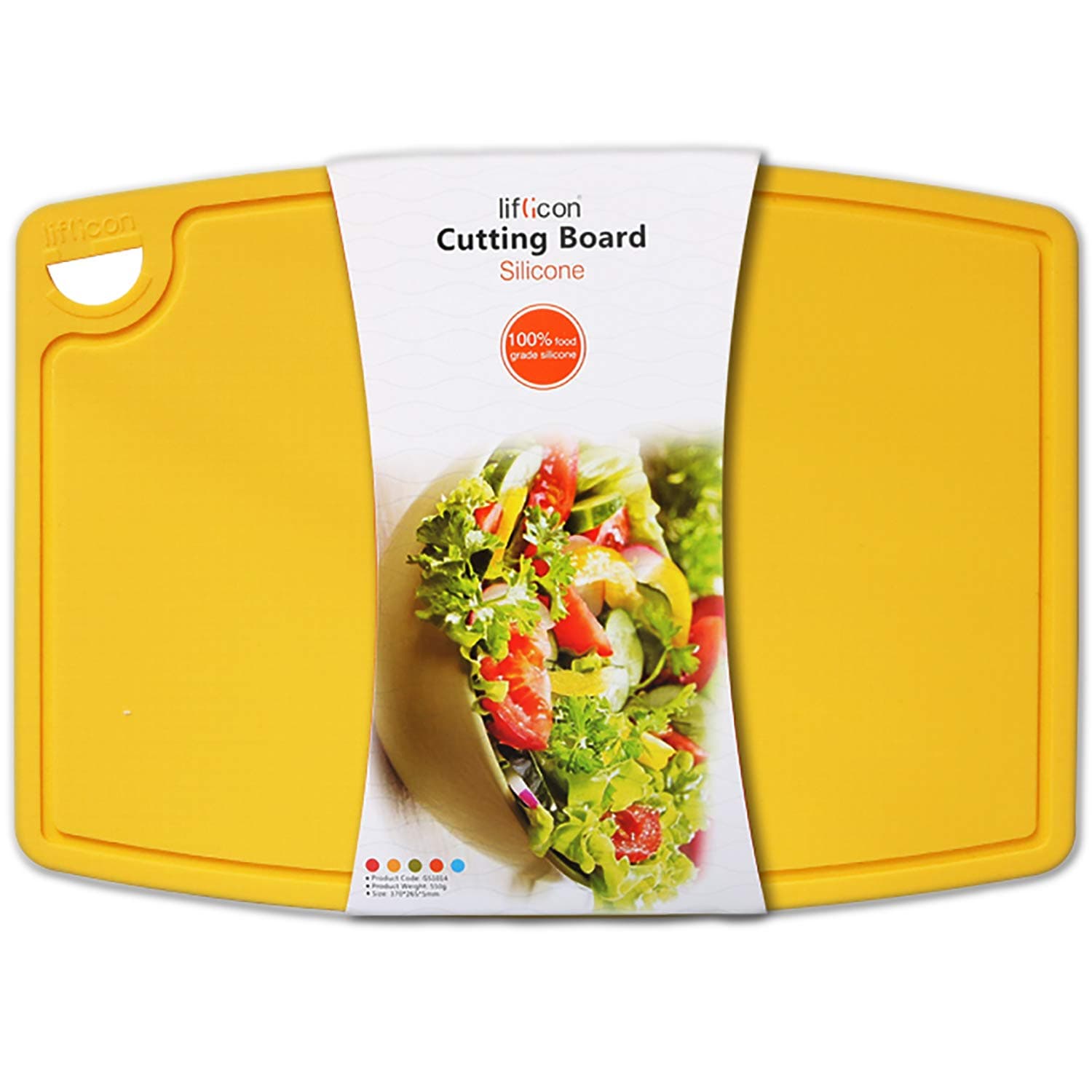 Extra Large Thick Silicone Cutting Boards for Kitchen 14.6'' x 10.43'' Flexible Cutting Chopping Boards/Mats Non-slip Deep Drip Juice Groove, Dishwasher Safe-Yellow