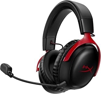 HyperX 77Z46AA Cloud III Wireless Gaming Headset, DTS Headphone with X Spatial Audio, 53 mm Drivers, Cloud II Comfort, Black-Red, PC, PS5, PS4, Xbox Series, Nintendo Switch, Mobile