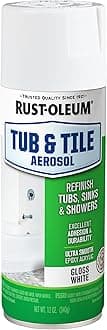 Rust-Oleum 280882 Tub & Tile Spray Paint, 12 oz, Gloss White