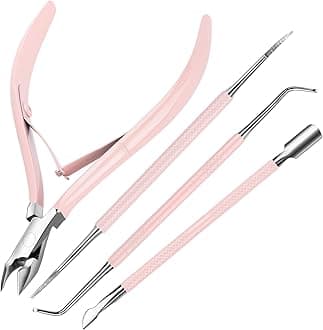 FANDAMEI Cuticle Kit, 4 PCS Nail Care Kit, Cuticle Trimmer, Cuticle Nippers, Ingrown Toenail Removal Kit, Cuticle Clippers, Cuticle Pusher, Nail Cuticle Trimmer, Manicure and Pedicure Kit, Nail Tools