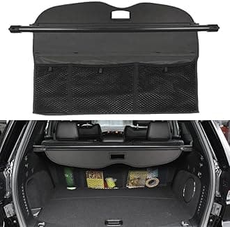 Cargo Cover for Jeep Grand Cherokee Accessories With Mesh Organizer 2011-2020 2021 Rear Trunk Shade Cover