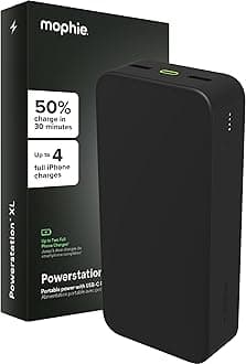 mophiePowerstation XL Power Bank 2023-20,000 mAh Large Internal Battery, (2) USB-A Ports and (1) 20W USB-C PD Fast Charging Input/Output Port, Travel-Friendly