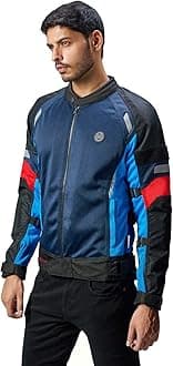 Royal Enfield Men Streetwind Riding Standard Length Jacket Eco Blue (S) 38 Cm Re Ergo Pro-Tech Ce Level 2 Armour Protection At Shoulder & Elbows, Eva For Back Protection And Comfort
