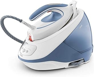Tefal Express Protect Steam Generator Iron, 2800W, 520g/min Steam Boost, 7.5 Bar Pressure, White & Blue, SV9202