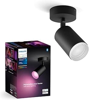 Philips Hue White & Color Ambiance Fugato Spot 1 FLG. Black 1x350lm, dimmable, 16 Million Colours, app-controllable, Compatible with Amazon Alexa (Echo, Echo Dot)