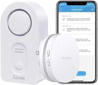 Govee WiFi Water Sensor, 100dB Adjustable Audio Alarm and Smart App Alerts, Leak and Drip Alert with Email, for Home, Basement