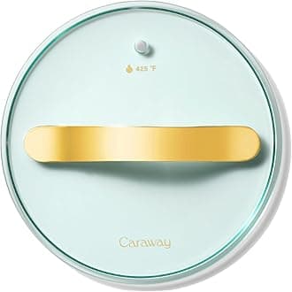 Glass 7" Glass Lid For Pots & Pans - Made With Tempered Glass - Sized to Fit Caraway Ceramic-Coated & Stainless Steel Cookware - Gold