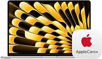 - 2025 MacBook Air 15-inch Laptop with M4 chip: Built for Apple Intelligence, 15.3-inch Liquid Retina Display, 16GB Unified Memory, 512GB SSD Storage, Touch ID; Starlight with AppleCare+ (3 Years)