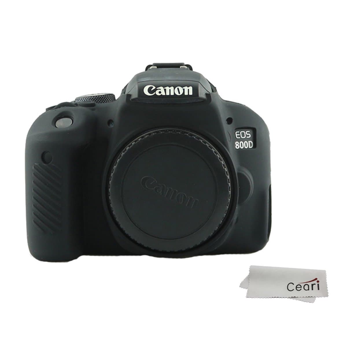 Silicone Camera Case Rubber Housing Protective Cover for Canon EOS 800D Rebel T7i Digital SLR Camera - Black