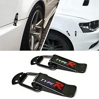 Car Bumper Security Hook Lock Clips Kit Quick Release Fasteners Type R Bumper Clips for Car Bumpers, Fenders, Trunk and Hatch Lids Compatible with All Cars (Set of 2)