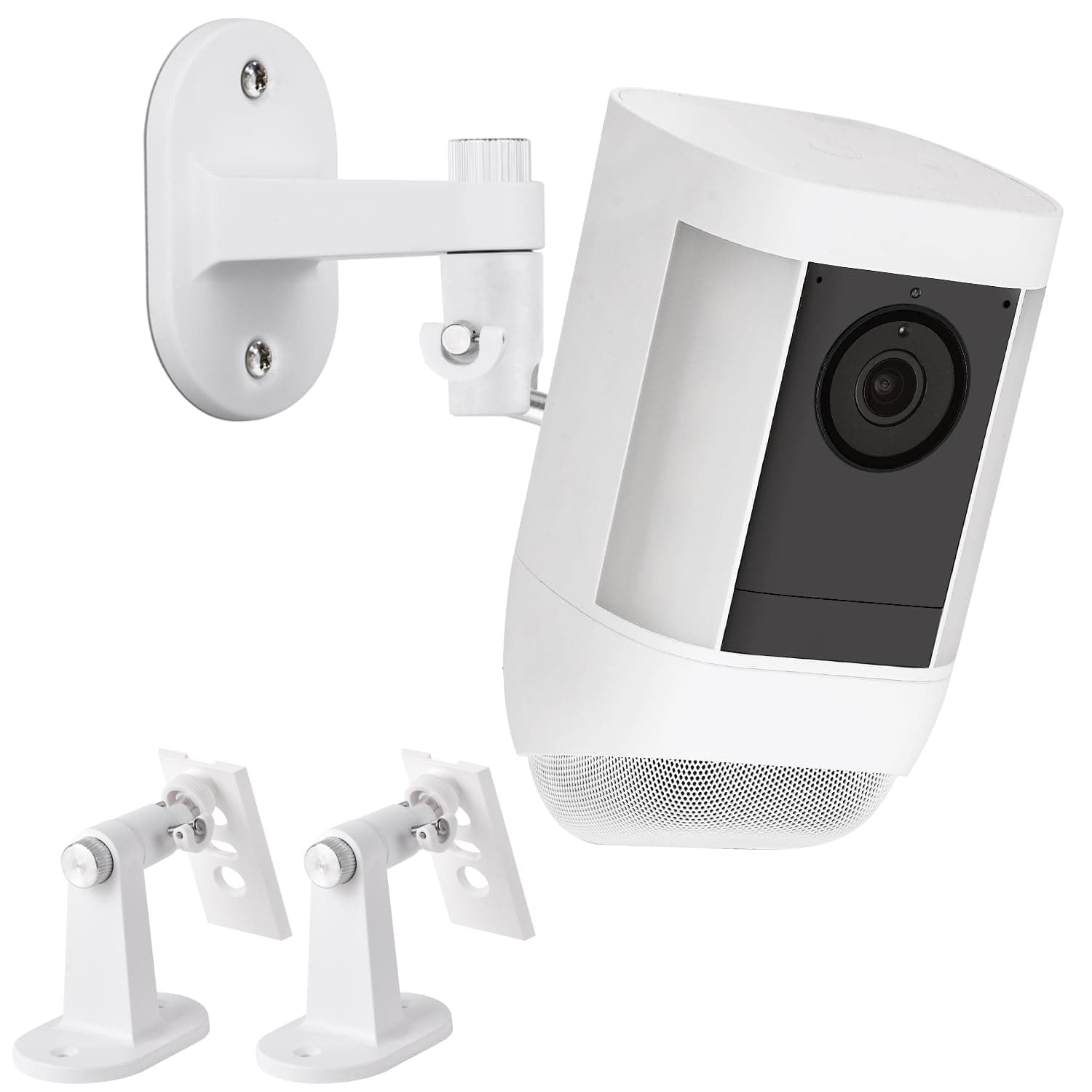 2Pack Security Wall Mount for Ring Spotlight Cam Battery and Ring Spotlight Cam Plus/Pro (Battery), 360° Adjustable Indoor/Outdoor Mounting Bracket for Your Surveillance Camera System - White