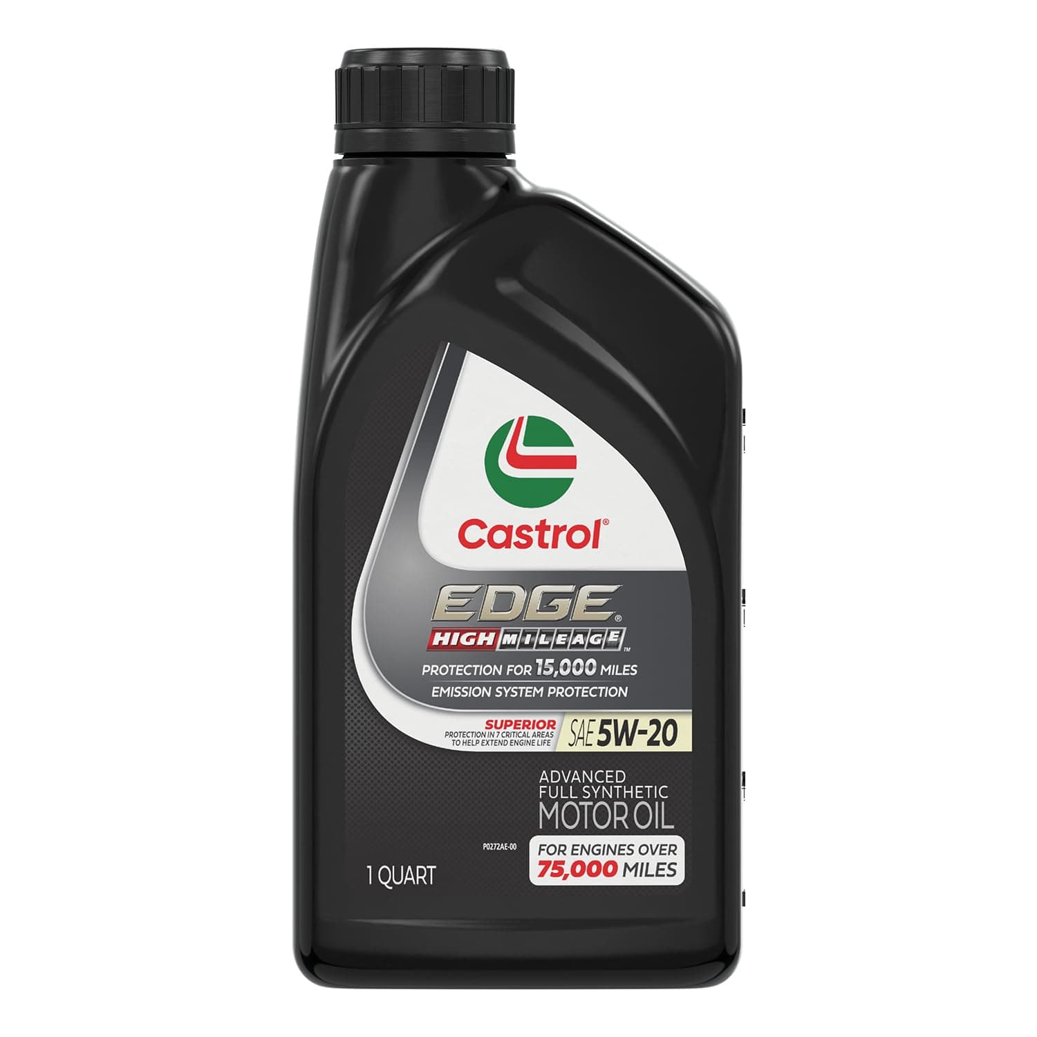 06122 Edge High Mileage Black ILSAC GF-5, API SN, ACEA A1, ACEA B1 5W20 Synthetic Motor Oil, 1 Quart