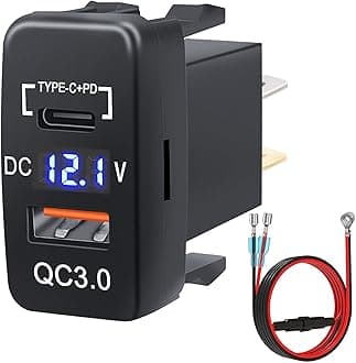 Quick Charge 3.0 & PD USB C Dual USB Port Charger Socket Power Adapter for Toyota