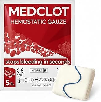 - clotting Gauze Z-Fold – Quick Clotting Hemostatic Dressing Stops Bleeding Fast –Hemostatic Gauze – Sterile Vacuum-Sealed First-Aid Essential for Outdoor, Hiking&Camping – 12/2029 expire 5ft