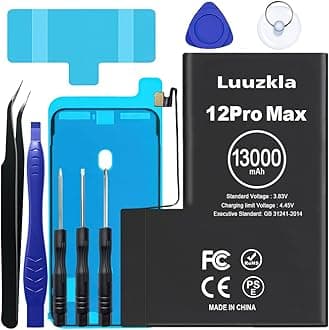 13000mAh (2024 New Upgrade) Battery Compatible with iPhone 12 Pro Max, Super Capacity Battery Replacement Compatible with iPhone 12 Pro Max, with Full Tool Kits-0 Cycle -24 Months Service