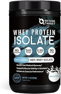 Unflavored Whey Protein Isolate - 26g Protein, 0g Sugar, Keto Friendly - No rBGH, Grass Fed - Perfect for Coffee, Baking & Smoothies - 1.10 LB (16 Servings)