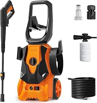 Pressure Washers 1800w,140Bar,7L/min,Jet Washer Pressure Washer with Foam Cannon and Adjustable Nozzle Accessory,Powerful Washer for Patio/Car/Garden/Driveway