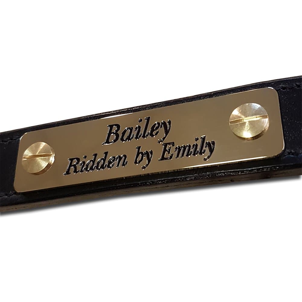Engraved Solid Brass Horse Headcollar Nameplate 80mm x 20mm